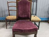 an image of a chair and a chair with a red upholstered seat