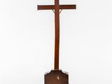 a wooden cross with a cross on top of it