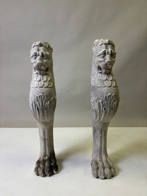 Piètement de console (sans plateau) en plâtre patiné formé d… - Photo 1