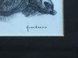 a picture of a drawing of a rabbit on a black background