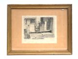 framed photograph of a cat sitting on a window sill next to a window