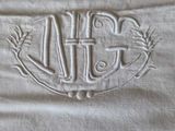 a monogram of a monogram on a white cloth