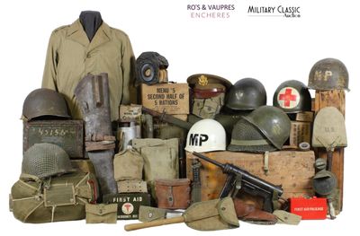 a lot of military items that are on a table