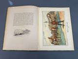 an open book with a picture of a man on a boat