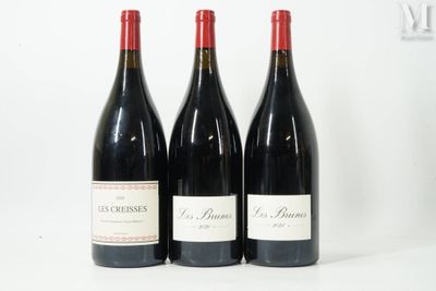 trois bouteilles de vin sont alignées sur une surface blanche