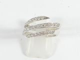 a close up of a diamond ring on a white background