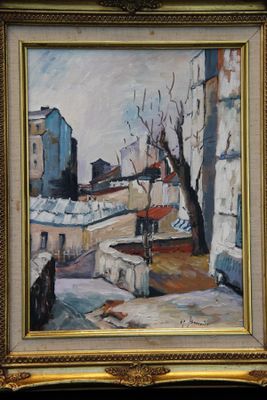 Roger BOUVIER "Rue de Paris", huile sur toile signée en bas …