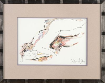 Alain BONNEFOI (1937-) "Jessica" aquarelle sur papier, SBD.