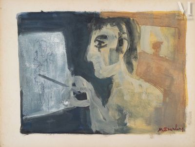une image représentant un tableau où l'on voit une femme en train d'écrire sur une feuille de papier