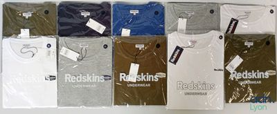 six men ' s t - shirts in different colors and sizes