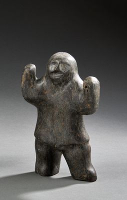 an image of a statue of a man with his hands in the air