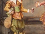 a painting of two men standing next to each other