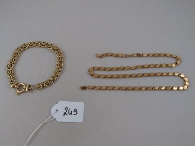 three gold chain bracelets and a gold chain bracelet with a price tag