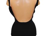 mannequin of a woman wearing a hat and black swimsuit