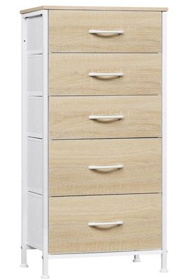une commode blanche et en bois à quatre tiroirs