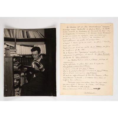 BARRAULT (Jean-Louis). Discours manuscrit autographe signé, …