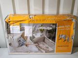 a box with a picture of a baby in a crib