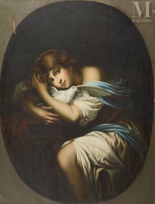 an image of a painting of a woman laying down with her head on a pillow