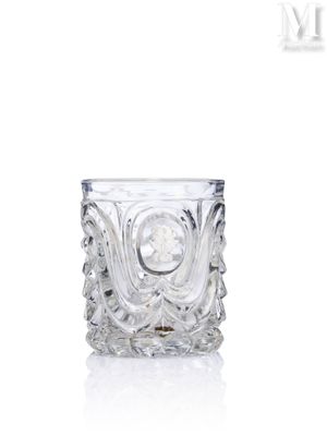 an image of a glass candle holder with a diamond in the middle