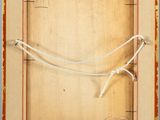 an old picture frame with a rope hanging from it ' s side