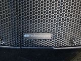 a close up view of a speaker with a logo on it
