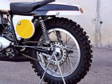 a motorcycle that is parked in a parking lot
