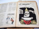un vieux livre sur lequel figure le dessin d'un homme en train de manger un bol de soupe