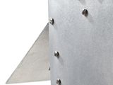 a metal structure with rivets on the side of it