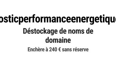 Nom de domaine diagnosticperformanceenergetique.