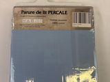 the packaging of a blue sheet of paper on a white background