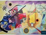 painting of a colorful abstract painting with music notes and music notes