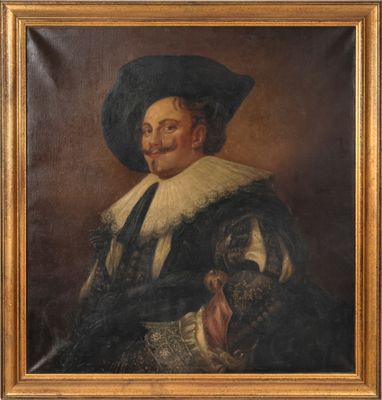 Portrait d'un homme accompagné d'un chien