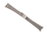 a close up of a watch bracelet on a white background