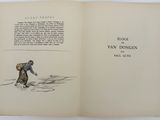 an open book with a drawing of a man on a horse in the snow