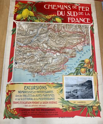 une vieille carte française de cette région de France, sur laquelle figure une illustration