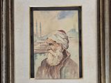 tableau représentant un vieil homme portant un turban, dans un cadre