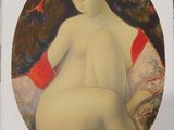an image of a painting of a nude woman sitting on a couch