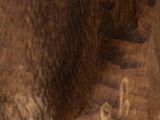 a close up picture of a wooden sculpture of a bear