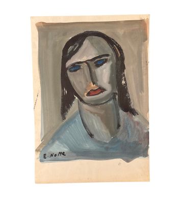 une image représentant un tableau représentant le visage d'une femme aux yeux bleus