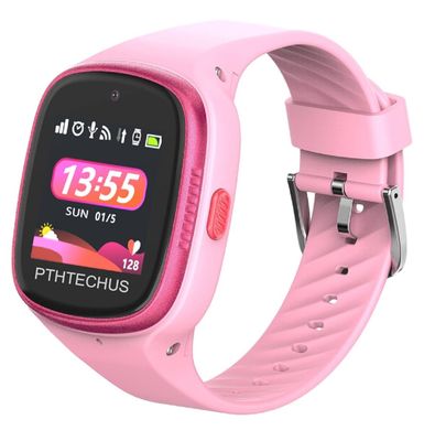 PTHTECHUS Montre Connectée Enfant 4G rose, écran fissuré