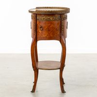 Table d'appoint ovale de style Louis XV avec plateau en marb… (photo 6)