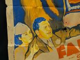 an old movie poster of a man and a woman on a train