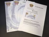 three sheets of paper sitting on top of a table next to each other