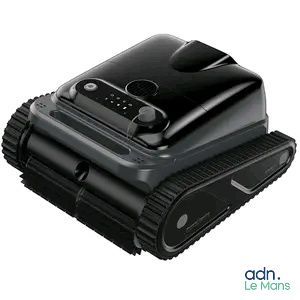 a close up of a robotic pool cleaner on a white background