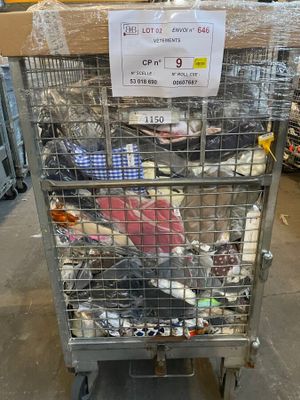 a cart with a lot of shoes in it