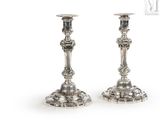 pair of antique silver candlesticks