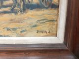 a picture of a painting of a man riding a horse