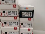 boxes stacked on top of each other on a white surface