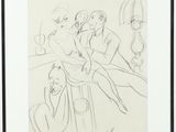 an image of a drawing of a group of people sitting at a table