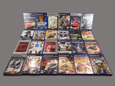 a lot of video games on display on the table